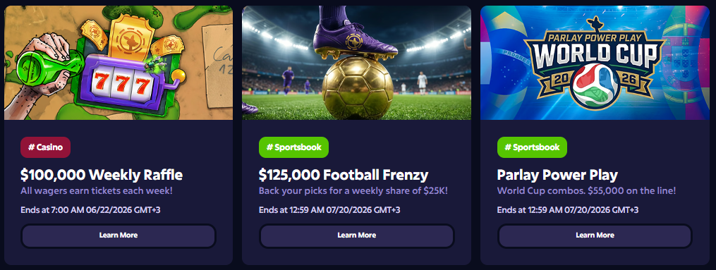 Available Bonuses on Roobet