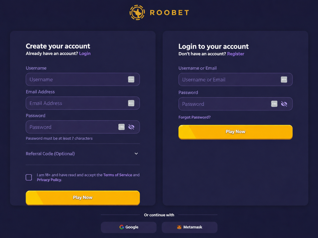 Roobet Casino Canada Sign Up, Sign In
